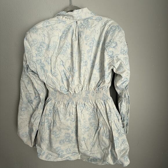 For Love and Lemons Blazer Mini Dress Blue and White Chantal Large - Picture 6 of 12